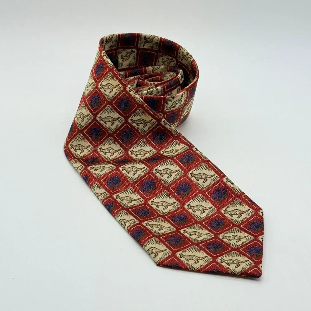 Kangaroos Australia Sunshine Ties Mens neck tie novelty print classic polyester